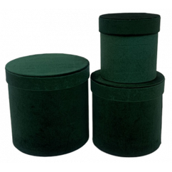 Подарочные коробки UFO W2907 Набор 3 шт VELVET GREEN круг.