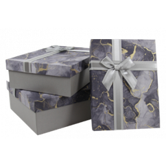 Подарочные коробки UFO 10338-134 Набор 3 шт GREY прям.