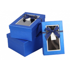 Подарочные коробки UFO 1037K-313 Набор 3 шт BLUE прям.