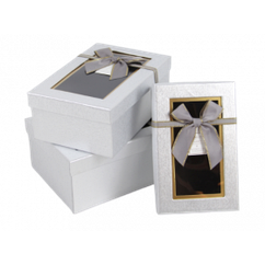 Подарочные коробки UFO 1037K-315 Набор 3 шт SILVER прям.