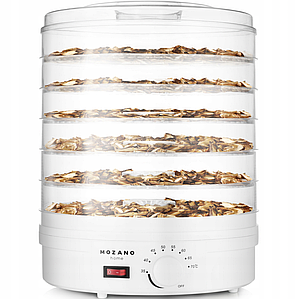 Велика сушарка, дегідратор Mozano Food Dehydrator 500 Вт White (Польща)
