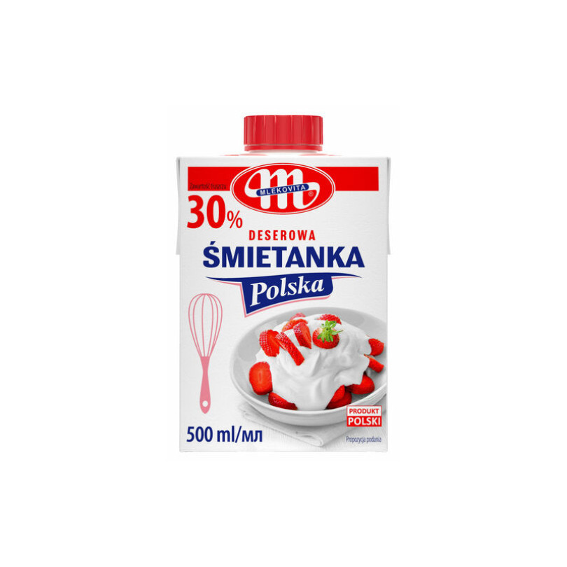 Вершки натуральні Mlekovita 30%, 500 мл