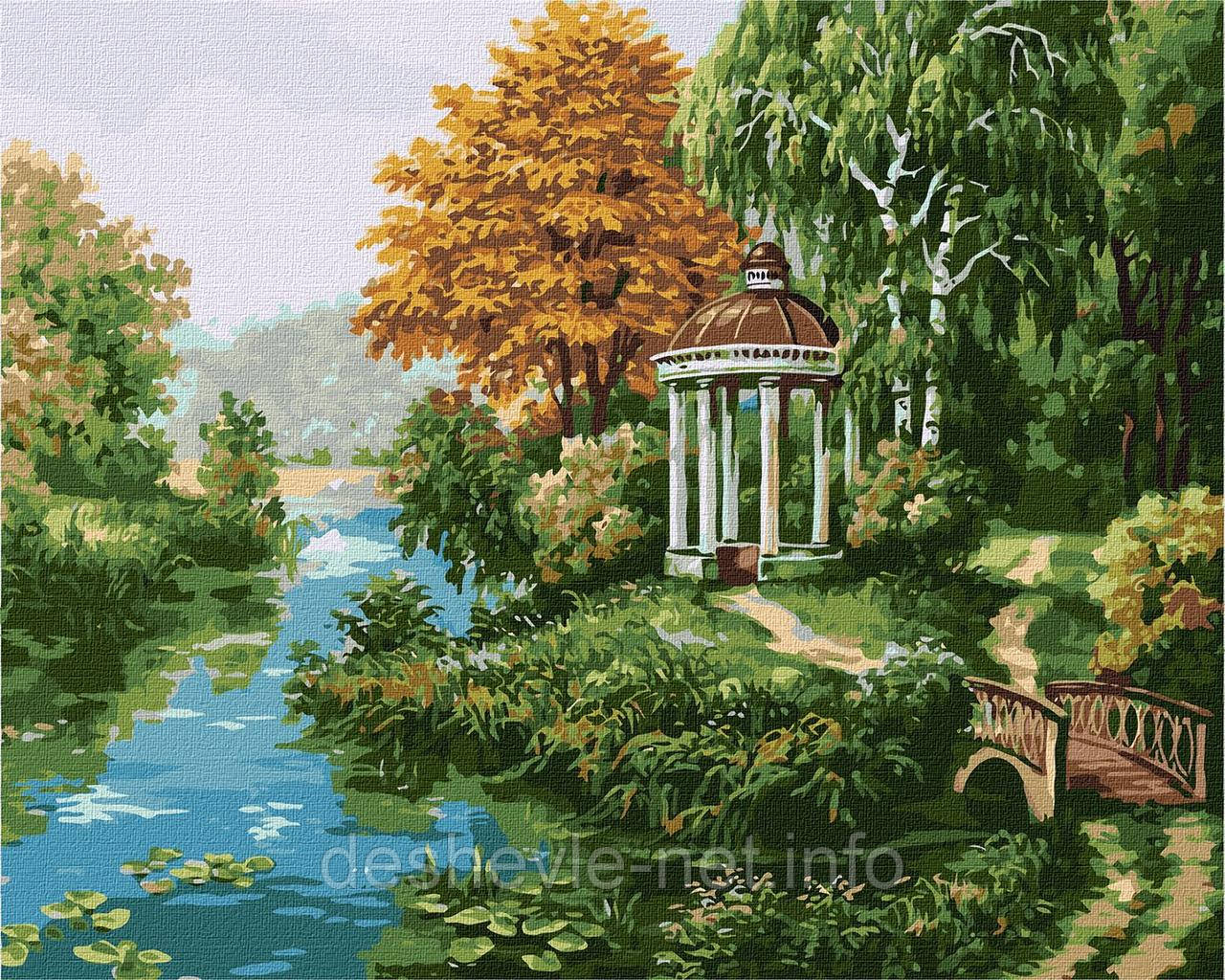 Картина за номерами "Альтанка біля річки" 40х50см KHO2883