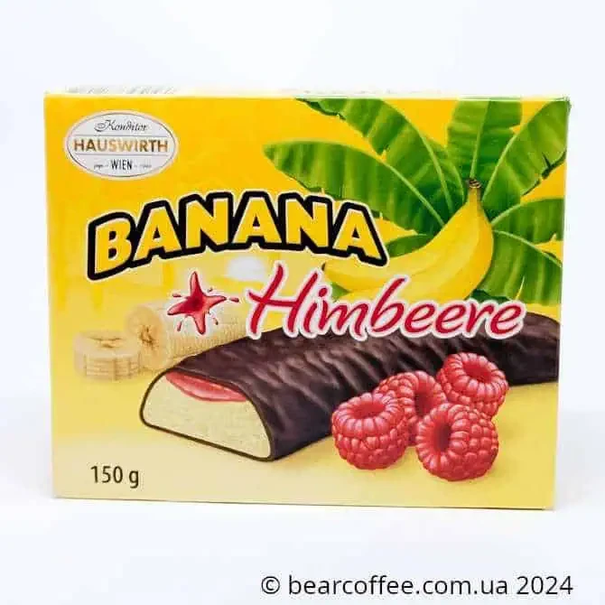 Hauswirth Schoko-Banana бананове суфле з малиною в шоколаді 150г