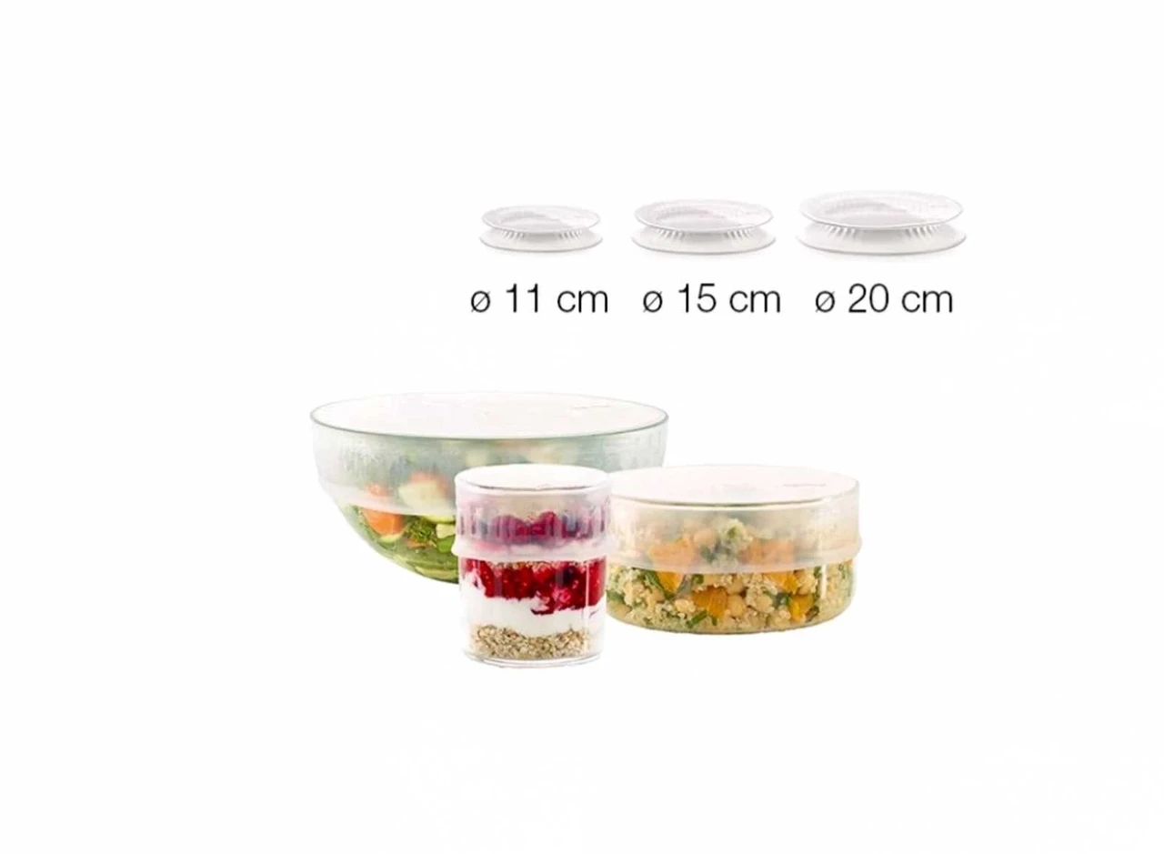 Набір силіконових кришок Lekue Reusable Flexible Lids 11,15, 20 см (881985), фото 1