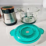 Побутовий зручний блендер Rainberg 1300 Вт з 2 швидкостями, швидкий подрібнювач на 2 л з 4 ножами, фото 5