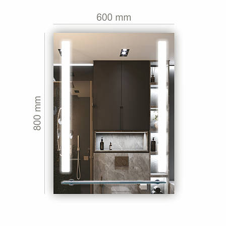 Дзеркало з LED підсвіткою SR-053 (600х800мм) з поличкою, фото 3