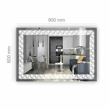Дзеркало з LED підсвіткою SR-090 (900х600мм), фото 3