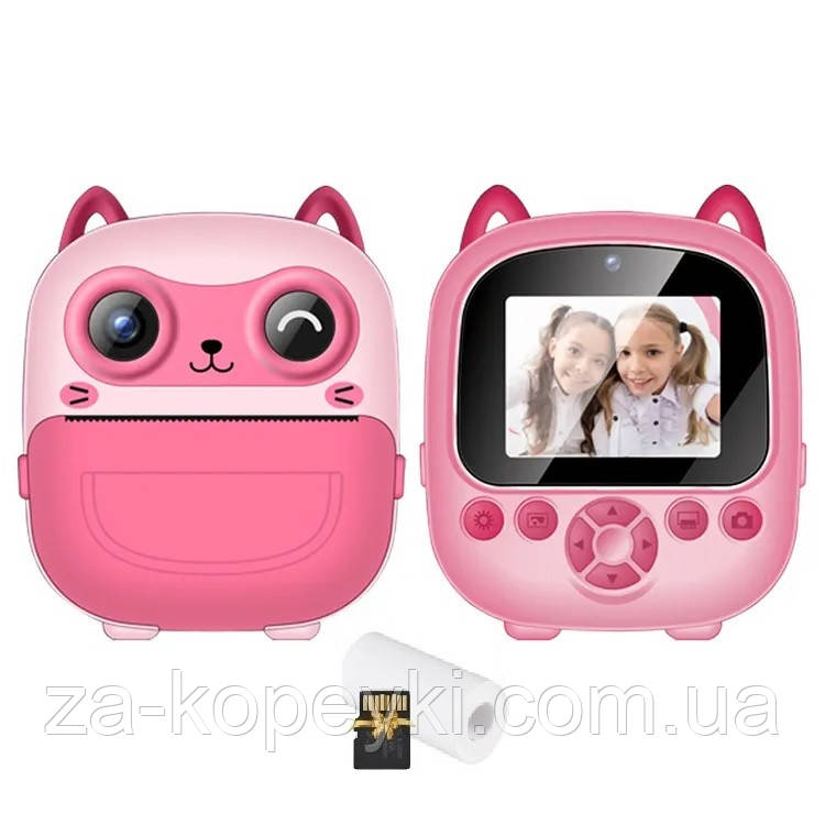 Дитячий фотоапарат моментального друку Print Camera S5 Pink + карта пам'яті, фото 1
