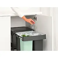 Бак для сміття Brabantia Sort&Go 3шт 10 л+10 л +20 л, темно-сірий+зелений (232541)