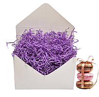 ПРЕМІУМ Пергамент стружка 25г (відео) для прямого контакту з продуктів харчування, колір бузковий, виробник