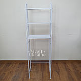 Підлогова стійка-органайзер металева над унітазом 3 полиці біла Toilet rack -TM-010., фото 3