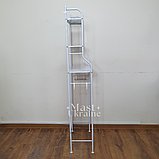 Підлогова стійка-органайзер металева над унітазом 3 полиці біла Toilet rack -TM-010., фото 4