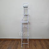 Підлогова стійка-органайзер металева над унітазом 3 полиці біла Toilet rack -TM-010., фото 5