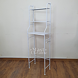 Підлогова стійка-органайзер металева над унітазом 3 полиці біла Toilet rack -TM-010., фото 8