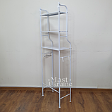 Підлогова стійка-органайзер металева над унітазом 3 полиці біла Toilet rack -TM-010., фото 6