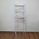 Підлогова стійка-органайзер металева над унітазом 3 полиці біла Toilet rack -TM-010., фото 2