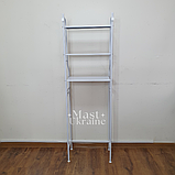 Підлогова стійка-органайзер металева над унітазом 3 полиці біла Toilet rack -TM-010., фото 7