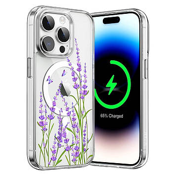 Чохол на iPhone 16 прозорий протиударний із малюнком та принтом UF TPU+PC SGP MagSafe N52 "Veraflore" 5