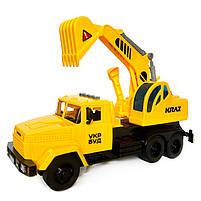 Будівельна техніка Кран Краз жовтий пластик 1:16 Автопром світло звук 29*16,5*8см ( KR-2202-12A), фото 2