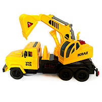 Будівельна техніка Кран Краз жовтий пластик 1:16 Автопром світло звук 29*16,5*8см ( KR-2202-12A), фото 3