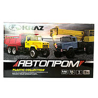 Будівельна техніка Кран Краз жовтий пластик 1:16 Автопром світло звук 29*16,5*8см ( KR-2202-12A), фото 6