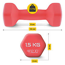 Гантелі вінілові 4FIZJO 2 x 1.5 кг 4FJ0196 Poland, фото 2