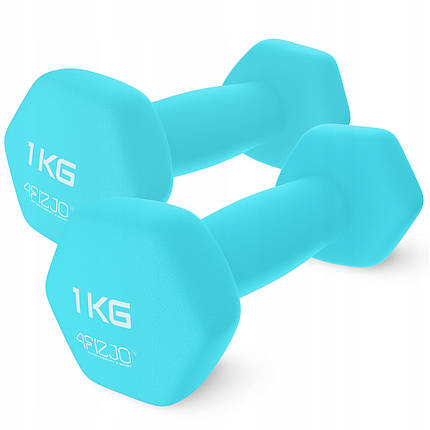 Гантелі вінілові 4FIZJO 2 x 1 кг 4FJ0197 Poland, фото 1