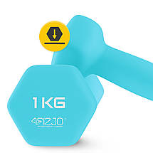Гантелі вінілові 4FIZJO 2 x 1 кг 4FJ0197 Poland, фото 3