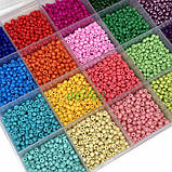 Набір бісеру і намистин для створення браслетів і прикрас в органайзері з фурнітурою і резинкою (60649), фото 4