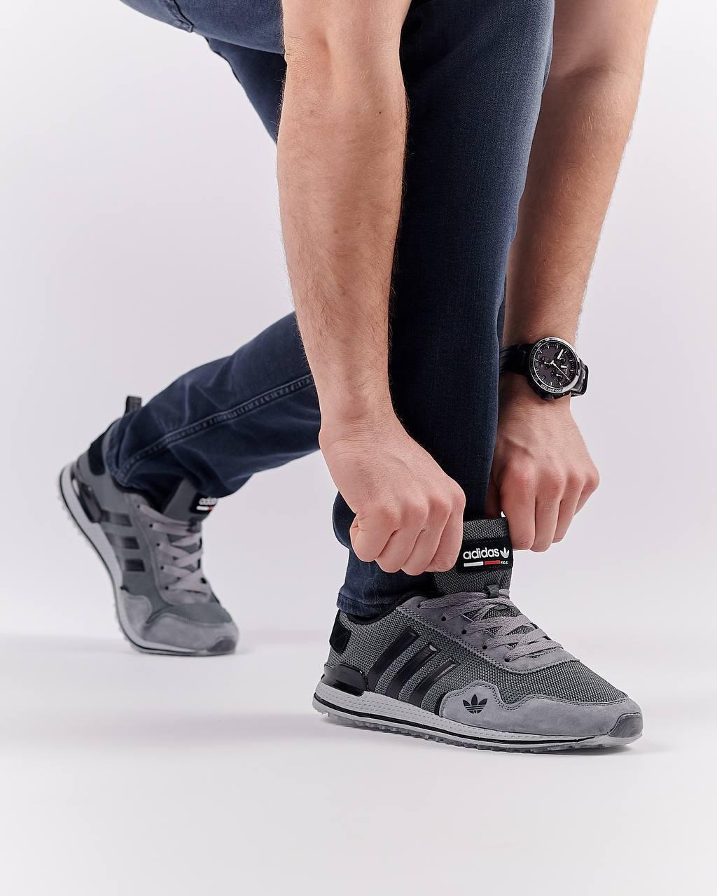 Чоловічі кросівки замша текстиль Adidas Runner Pod-S3.1 Dark Grey Black, кеди Адідас сірі. Чоловіче взуття