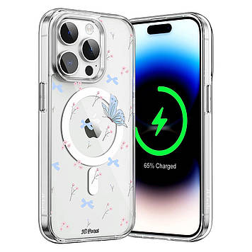 Чохол на iPhone 16 прозорий протиударний із малюнком та принтом UF TPU+PC SGP MagSafe N52 "Veraflore" 10