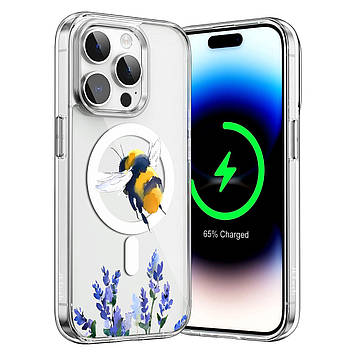 Чохол на iPhone 16 прозорий протиударний із малюнком та принтом UF TPU+PC SGP MagSafe N52 "Veraflore" 12