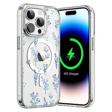 Чохол на iPhone 16 прозорий протиударний із малюнком та принтом UF TPU+PC SGP MagSafe N52 "Veraflore" 13