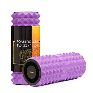 Масажний ролик Cornix EVA 33 x 14 см (валик, ролер) XR-0338 Violet
