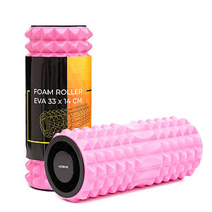 Масажний ролик Cornix EVA 33 x 14 см (валик, ролер) XR-0339 Pink