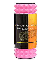 Масажний ролик Cornix EVA 33 x 14 см (валик, ролер) XR-0339 Pink, фото 5