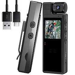 Нагрудна боді-камера з дисплеєм, FullHD та датчиком руху, від USB, L9 / Бездротова міні-камера на груди