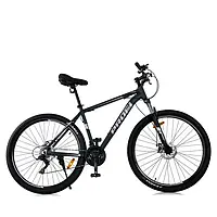 Велосипед MTB2903-5, 29 дюймів, алюмінієва рама 19", SHIMANO 21SP, швидкознімні колеса, сіро-чорний