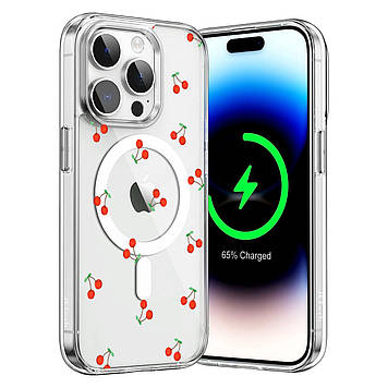 Чохол на iPhone 16 прозорий протиударний із малюнком та принтом UF TPU+PC SGP MagSafe N52 "Veraflore" 18