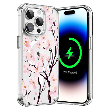 Чохол на iPhone 16 прозорий протиударний із малюнком та принтом UF TPU+PC SGP MagSafe N52 "Veraflore" 21