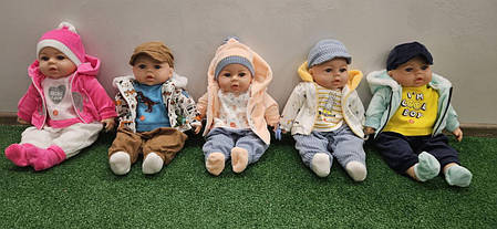 Пупс м'який у зимовій куртці 44 см зі звуками та музикою українською, фото 1