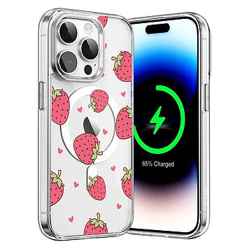 Чохол на iPhone 16 прозорий протиударний із малюнком та принтом UF TPU+PC SGP MagSafe N52 "Veraflore" 22