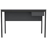 Стіл Осло з шухлядою (1187х600х750) чорний графіт, Сірий Шифер, фото 3