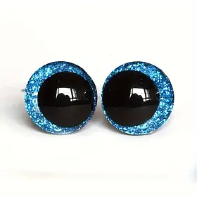 Очі зі зміщеним зіницім і райдужною оболонкою, 14 мм, сині, пара