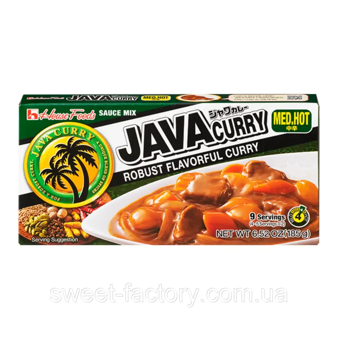 Каррі House Foods Java Curry Medium Hot 185g, фото 1