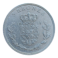 Данія 5 крон, 1971