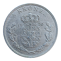 Данія 5 крон, 1970