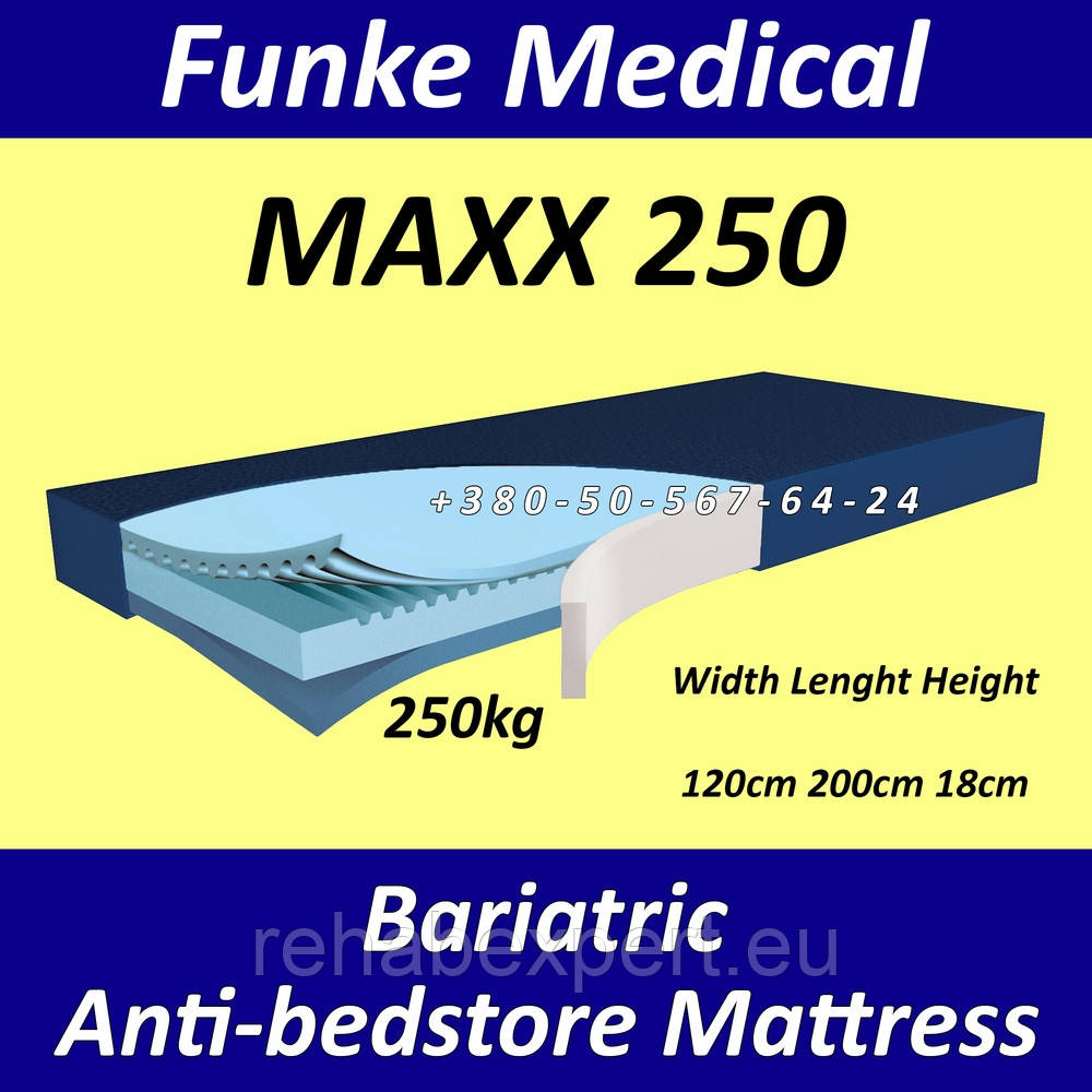 Протипролежневий матрац до Стадії 4 Bariatric Anti-bedstore mattress Hyper Foam MAXX 250kg 120 см