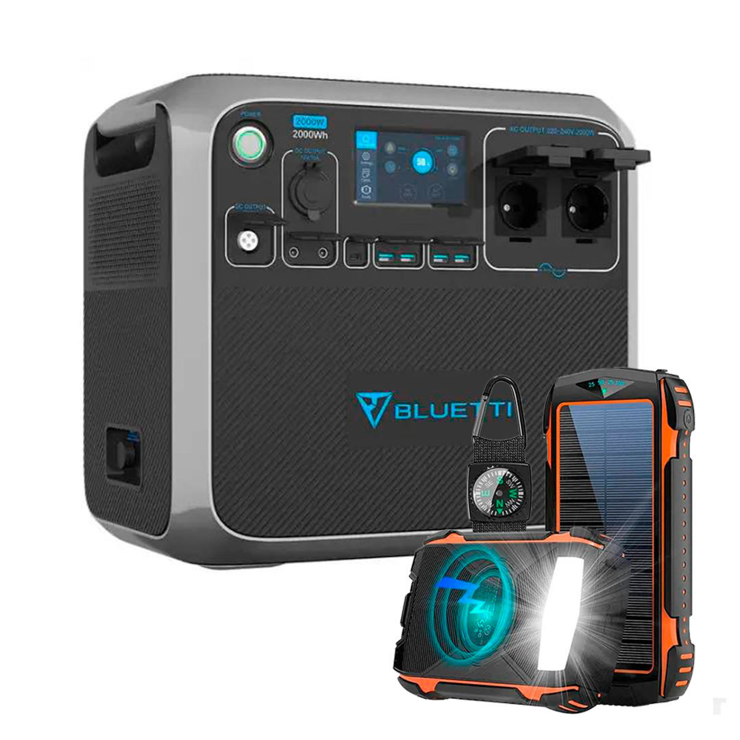 Зарядна станція універсальна Bluetti ac200p 2000 W (електростанція, UPS, ДБЖ) + Повербанк solar 20000mah